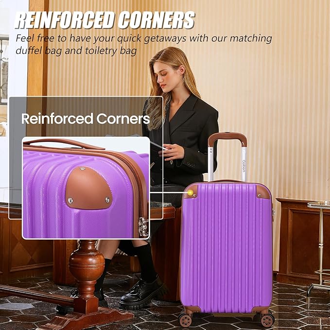 Cosbarn Luggage Sets 5 Piece Suitcases with Wheels, Suitcase Set ABS Hard Case Luggage with TSA Lock Spinner Wheels Durable Travel Luggage