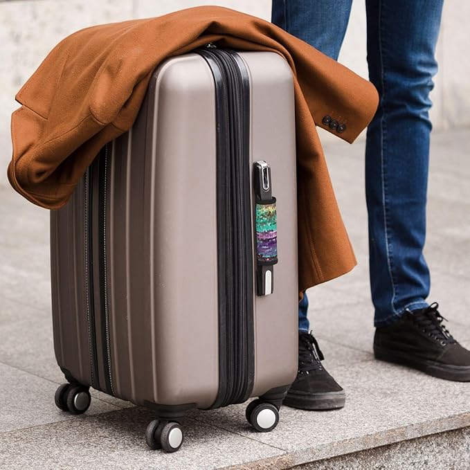 2 Pack Decorative Mosaic Purple and Teal Luggage Handle Wraps Suitcase Tags Identifiers for Travel Accessories