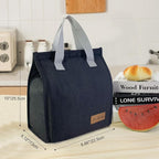 Mziart Minimalist Lunch Bag, Reusable Insulated Lunch Box for Women Men Leakproof Simple Bento Tote Adults Cooler Bag for Work Office Picnic or Travel (Black)