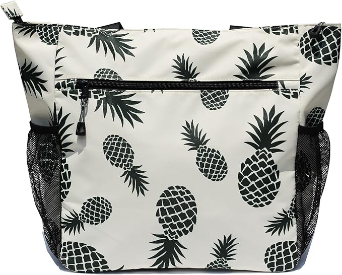 ESVAN Original Floral Tote Bag Large Shoulder Bag with Multi Pockets for Gym Travel Beach Daily Bags