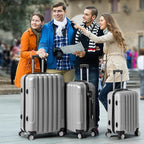 3 Piece Luggage Sets, Lightweight ABS Suitcase with 4 Spinner Wheels ＆ TSA Locks, Hardside Carry On Luggage Durable Suitcase Set for Family Travel Business - Grey, 20/24/28