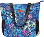 Original Floral Water Resistant Large Tote Bag Shoulder Bag for Gym Beach Travel Daily Bags Upgraded