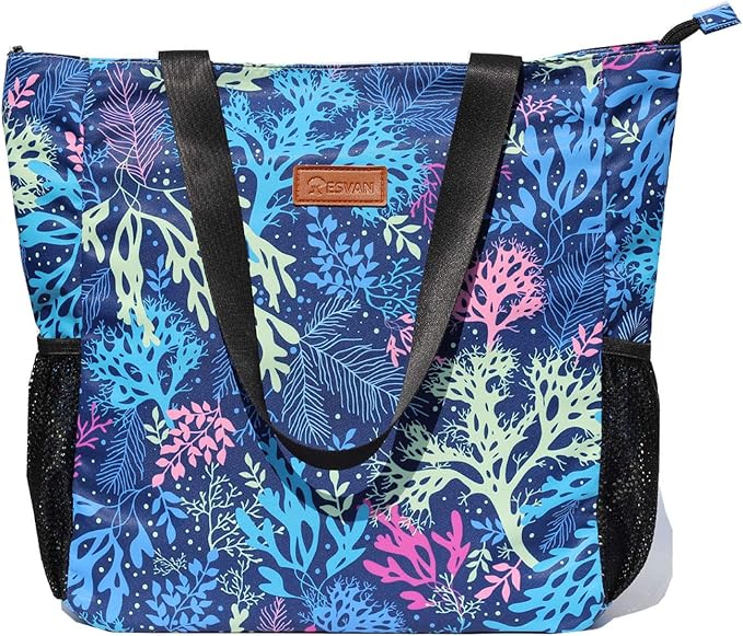 Original Floral Water Resistant Large Tote Bag Shoulder Bag for Gym Beach Travel Daily Bags Upgraded