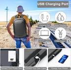 hk Business Backpack for Men 17 Inch,Slim & Expandable Waterproof Travel Laptop Backpack with USB Charger Port (Dark Grey)