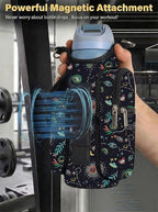 AUPET Magnetic Gym Bag for Men & Women, Small Gym Bag Organizer, Crossbody Magnets Gym Water Bottle Bag Holder Carrier Fits for 18-40oz Owala Yeti Hydro Flask, Workout Pouch for Phone, Keys & Wallet