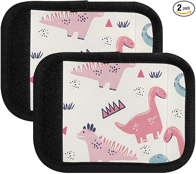 Dinosaur Pattern Luggage Handle Wrap for Suitcase Luggage Tags Handle Covers Identifiers Soft Decorations Travel Accessories 2 Pack