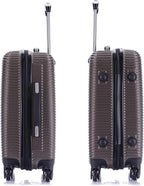 InUSA ROYAL Hardside Luggage with Ergonomic Handles | Spacious Travel Suitcase with Four Spinner Wheels and Studs | 20 Inch Hardside Carry-On Spinner Luggage | Brown