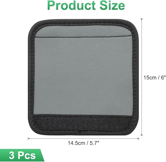 uxcell 3 Pcs Luggage Handle Wrap for Suitcase, Neoprene Handbag Grip Cover Protector Luggage Identifiers Suitcase Handle Wraps for Luggage Shopping Bag Travel Bags, Silver