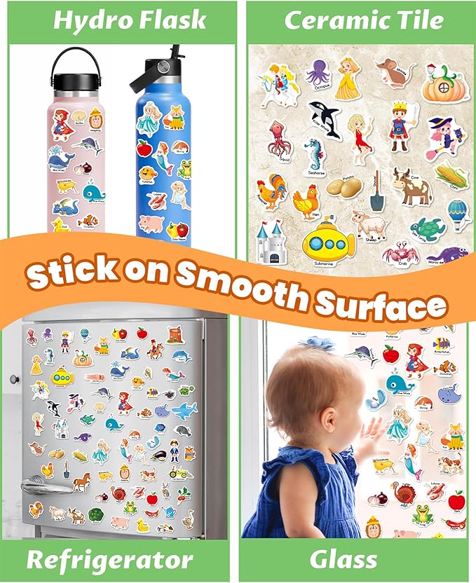 Walenced Reusable Sticker Book for Toddlers, Stickers for Kids, Toddler Sticker Book, Toddler Craft Activities, Toddler Travel Toys Boy Girl Birthday Gifts
