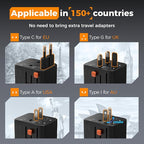 TESSAN Universal Travel Adapter, International Power Adapter with 4 USB Ports (2 USB C), Travel Plug Adaptor Worldwide for US to Europe UK France Germany Spain Ireland Australia Japan (Type C G A I)