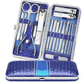 Teamkio 18pcs Manicure Set Pedicure Nail Clippers Set Travel Hygiene Kit Stainless Steel Professional Cutter Care Set Scissor Tweezers Knife Ear Pick Tools Grooming Kits with Leather Case