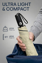 BAODINI Compact Travel Umbrella Small Windproof Auto Open Close for UV Sun Protection UPF 50+ and Rain Fits Backpack Purse & Suitcase