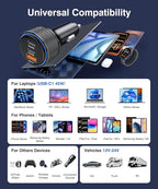 2026 Updated USB C Car Charger, 93W 3-Port Super Fast Type C Car Power Adapter PD/QC Charging Cigarette Lighter for iPhone 17/16/15/14/13/12/11 Pro Max, iPad,MacBook,Pixel, Android