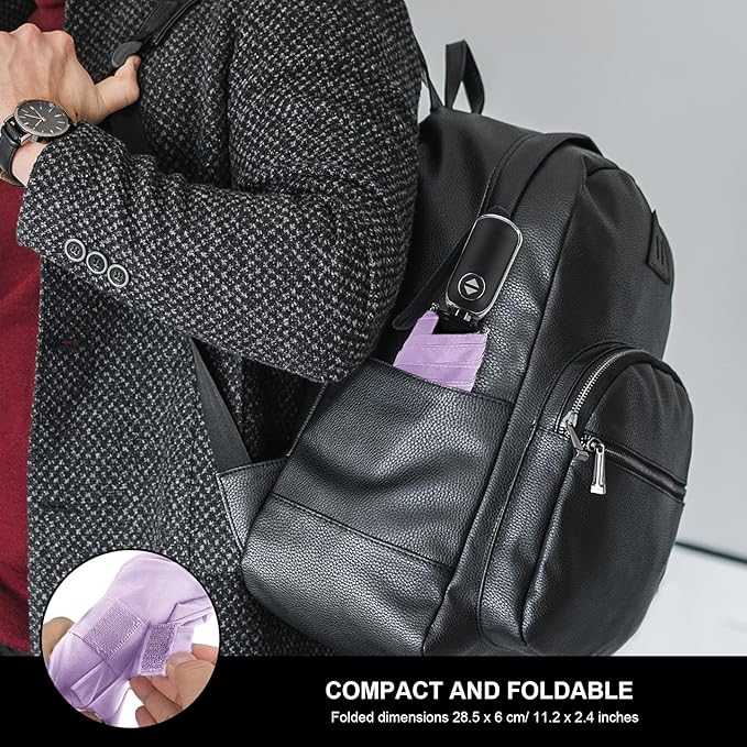 Compact Travel Umbrella for Purse - Flat Handle, Waterproof for Light Rain