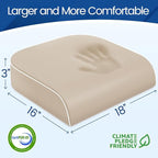 SweetSlubr Seat Cushion for Tailbone Pain Relief, Office Chair Cushion, Memory Foam Large Chair Cushion with Non-Slip Cover for Soft Support at Office Chair, Car Seat, Airplane Beige/Large