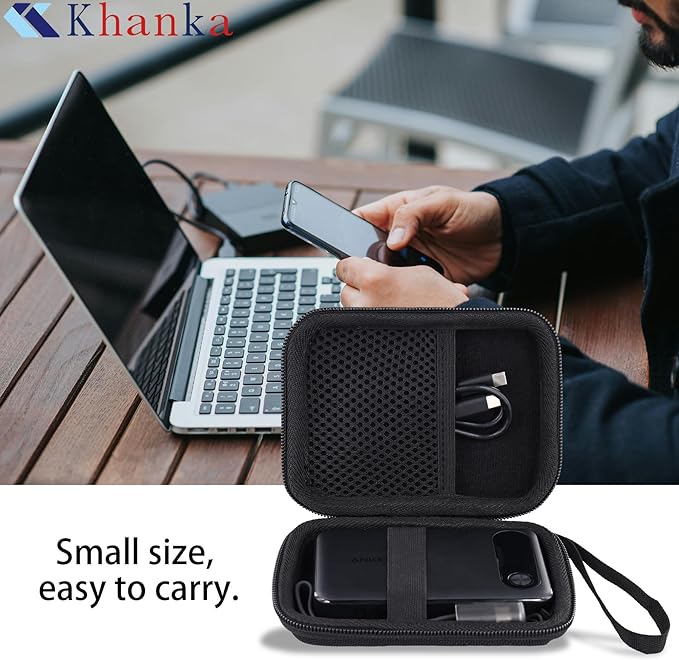 khanka Hard Case Replacement for Anker Power Bank, 10,000mAh 10K 22.5W Portable Charger,Case only. (Black)