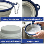American Kennel Club 2-Pack Collapsible Travel Bowls for Dogs – Blue/Gray, Portable Food & Water Bowls