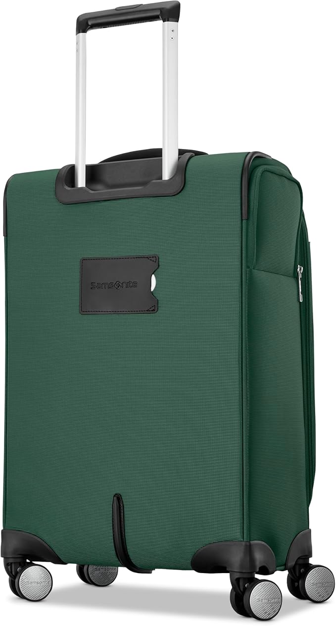 Samsonite Carry-On Soft-Sided Expandable 21-Inch Element Suitcase: Airline Approved for Most Major Airlines, Durable, 360° Spinner Wheels, Adjustable Handle, 2 Front & Side Pocket- Bistro Green