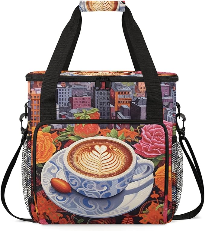 Coffee Maker Travel Bag Compatible with Keurig K-Mini, K-Mini Plus or Other Accessories, Portable Coffee Maker Case with Shoulder Strap for Travel(Bag Only)