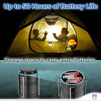 Mata1-USA LED Camping Lantern (Black), Emergency Light for Power Outages, Long-Lasting Battery-Powered Light w/ 3 Adjustable Brightness Levels, Collapsible Lamp for Indoor & Outdoor Use
