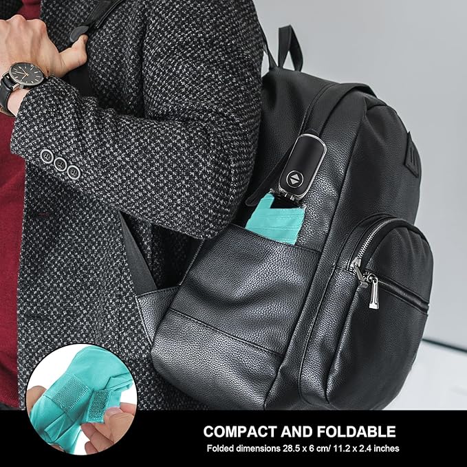 Compact Travel Umbrella for Purse - Flat Handle, Waterproof for Light Rain