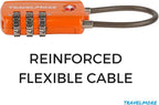 TravelMore 10 Pack TSA Approved Travel Combination Cable Luggage Locks for Suitcases - Orange