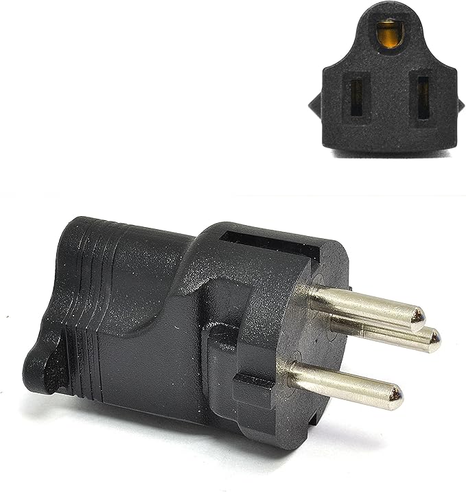 Ceptics Israel, Palestine SI 32 Travel Power Plug Adapter Accepts NEMA 5-15R - ETL Certified - Industrial Grade (IG-14)