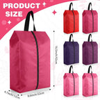 6 Pcs Travel Shoe Bags with Zipper Nylon Portable Waterproof Suitcase Shoe Organizer Packing for Golf(L,Purple)