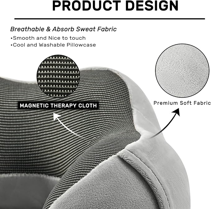 urnexttour Travel Pillow for Airplane-2 Pack Memory Foam Neck Pillows, Soft Support Travel Essentials for Travelling, Sleeping Rest, Car, Train and Home Use(Grey&Blue)