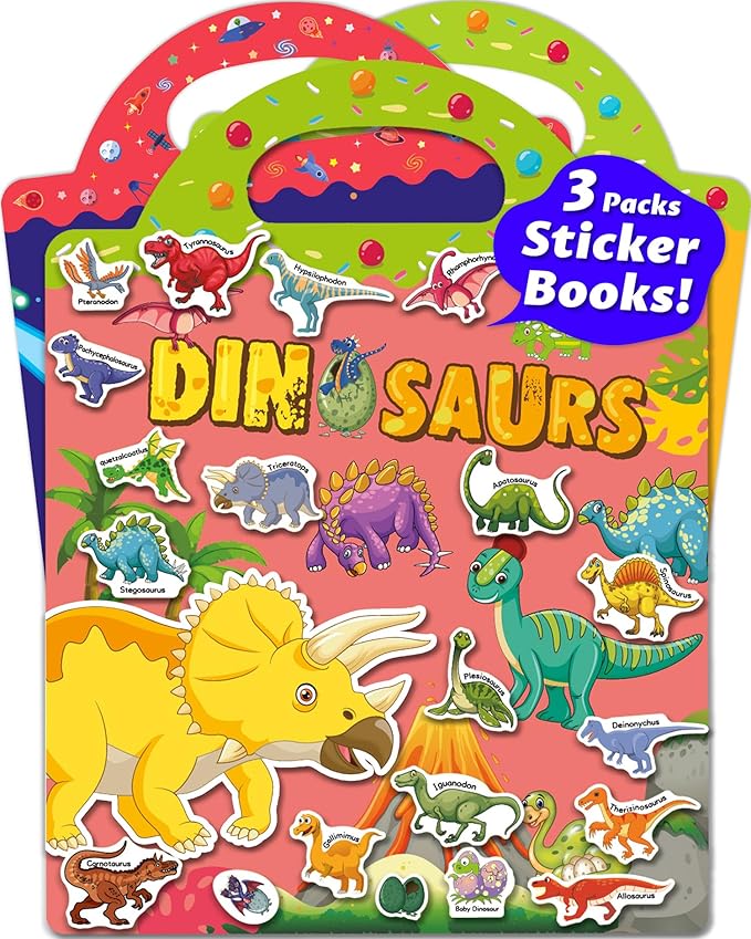Walenced Reusable Sticker Book for Toddlers, Stickers for Kids, Toddler Sticker Book, Toddler Craft Activities, Toddler Travel Toys Boy Girl Birthday Gifts