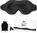 Sleep Eye Mask for Men Women, Sleeping Mask for Side Sleeper, Travel Blackout Night Blindfold Eye Shade Cover with Adjustable Strap (Black)