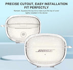 Aircawin for Bose Ultra Open Earbuds Case Glitter,Cute Sparkle Bling for Bose Ultra Open Case Cover 2024,Soft TPU Cover for Bose Open Ear Earbuds Accessories with Carabiner and Cleaning Pen-Glitter