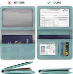 VIDIVICI Unisex 2pk RFID Passport And Vaccine Card Holder Combo,Passport Holder-Black&Light Blue | 2pk, RFID, Passport Holder