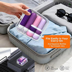 Travel Bottles for Toiletries 8 Pack: TSA Approved 3oz Leak Proof Containers - Silicone Squeezable Bottles for Shampoo Lotion - Travel Essentials for Women Men with Clear Bag (deep red)