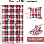 3 in 1 Travel Pillow Blanket Set with Removable Flannel Blanket Throw,Hand Warmer Pockets,Pillow (Color2, 60in*79in)