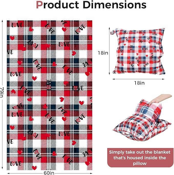 3 in 1 Travel Pillow Blanket Set with Removable Flannel Blanket Throw,Hand Warmer Pockets,Pillow (Color2, 60in*79in)