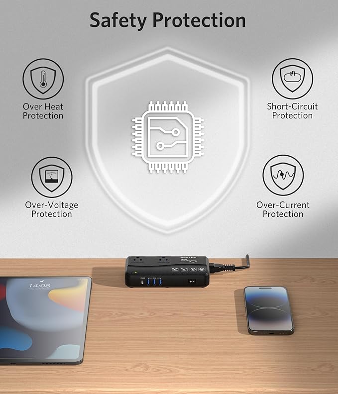[Pure Sine Wave] BESTEK 600W Voltage Converter 220v to 110v, with PD35W Port Power Converter Adapter Combo for International Travel Overseas in European/UK/Ireland/Australia and More