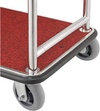 Global Industrial Silver Stainless Steel Bellman Cart Curved Uprights 6" Rubber Casters, 41-1/4"L x 24" W x 73" H, Hotel Luggage Cart for Commercial Use, Condos, Resorts