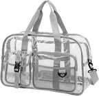 Abbylike Clear Bag Large Heavy Duty Tote for Stadium Events 20" Duffle Transparent Gym Bag for Sport Event Travel Makeup Work
