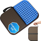 WISIMMALL Gel Seat Cushion Portable Massage Travel Cushions, 14.5" x 10.5" Thick Foldable Seat Cushion for Car Office Chair Wheelchair Hip, Coccyx, Sciatica, Pressure Sores Tailbone Pain Relief