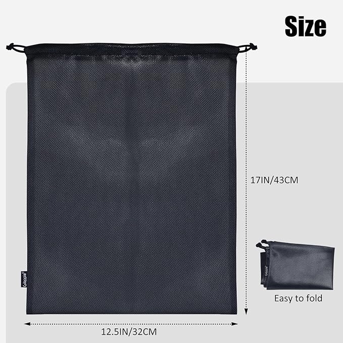 Gloppie Shoe Bags for Travel, (2-Pack) Shoe Storage Bag with Drawstring, Packing Organizer for Sneakers, Gym, Luggage, Closet, Weekender Overnight Travel Essentials