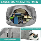 Dimayar 40L Travel Duffle Bag - Foldable Duffel Bag with Shoes Compartment - Overnight Bags Waterproof & Tear Resistant(Gray)