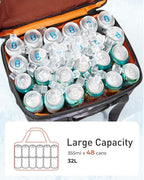 TOURIT Soft Sided Cooler Bag Insulated 30/48/60 Cans, Large Collapsible & Leakproof Ice Chest for Picnic, Beach, Camping, Travel