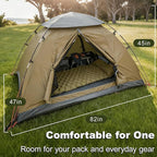 Camping Tent, 1/2 Person Tent, Lightweight Waterproof Backpacking Tent, 5-Minute Setup Outdoor Tent with Carry Bag, Ideal for Camping Hiking