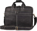 LEATHER VILLAGE 18" Leather Laptop Messenger Briefcase Bag for Men-Leather Satchel for Travel and Office Shoulder Bag- Black