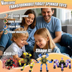 4Pcs Transformable Fidget Spinners for Kids Fidget Toys Teens Adults Quiet Airplane Road Trip Travel Activities Essential Autism ADHD Easter Basket Stuffers Gifts for Boys Girls Toddlers C