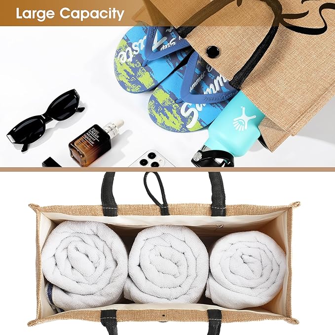 Trifabricy Beach Bag, Large Beach Bag for Women, Woven Straw Beach Tote Bag Waterproof, Weaving Swim Gym Shopping Travel Bag