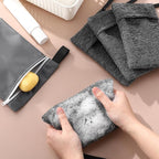 Reallnaive 4 Sets Travel Soap Bar Bag Quick Dry Waterproof & Leakproof Soap Dish Case with Foaming Nets Multifunctional Toiletry Shower Gym Essentials Pouch for Camping Enthusiasts(Gray)