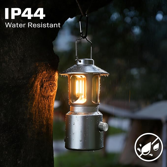 Camping Lantern Rechargeable, Telescopic 8000mAh Retro Waterproof Camping Light, Electric Lanterns for Power Outages, Vintage Hurricane Lamp for Tent Outdoor Patio RV Fishing
