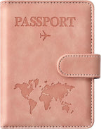 Eoehro Passport Holder for Travel Essentials, Passport Wallet Cover Case for Travel Must Haves Accessories,Passport Book Holders for Women and Men(light pink)